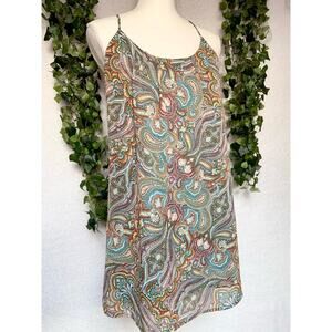 Vintage Love Lucy Love Paisley Print Mini Racer Back Dress Women's size Medium